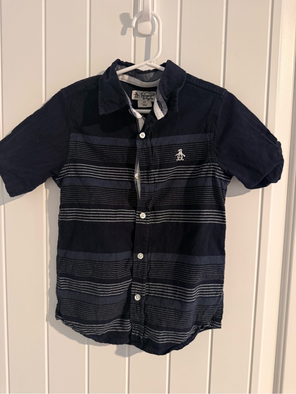 Original Penguin by Munsingwear Boysâ Striped Button-Up Shirt â 4T
